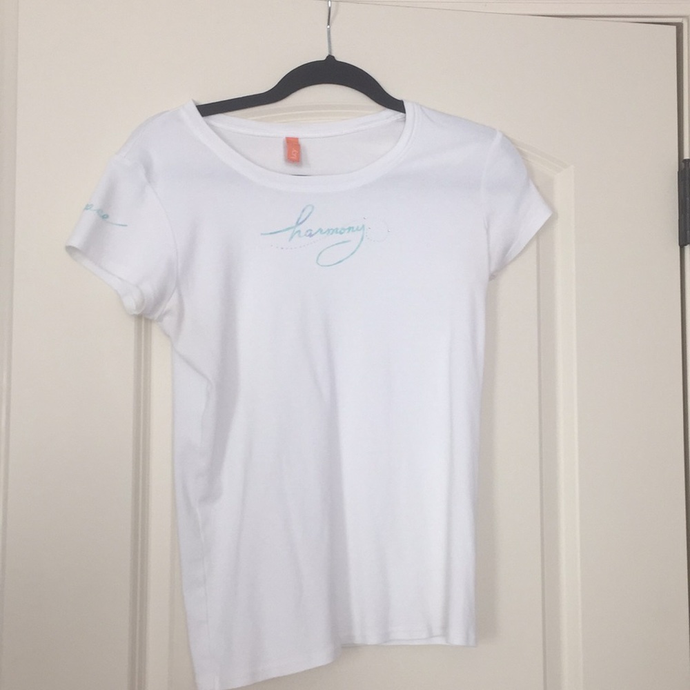 Lucy white “harmony” fitted T-shirt